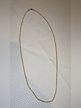 Italian 925 Sterling Silver 2mm Rope Chain 20” -Gold Plated